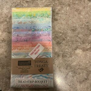 Fabric for quilt. Precut strips with pattern
